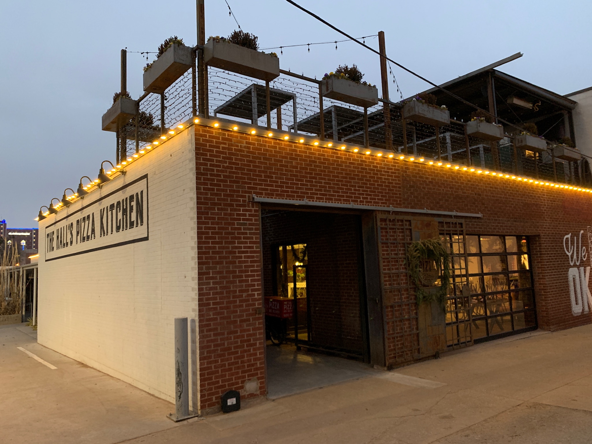 Commercial Christmas lights installation showing our professional work for businesses in Nichols Hills